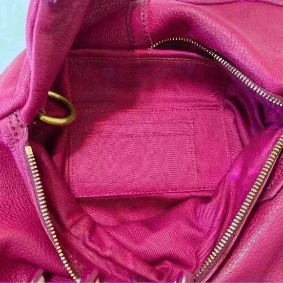 Fossil Women's Medium Burgundy Leather Designer Cross Body Bag Multiple Pockets - Picture 5 of 12